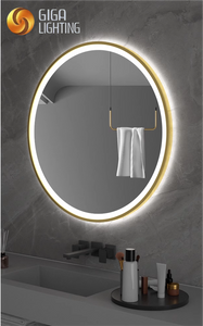 Aluminiumslegeringsramme CE-certificering Led spejllampe Lysemitterende lampe Spejl Toiletvask Vægmonteret rundt spejl Badeværelse Smart Spejl vaskerum