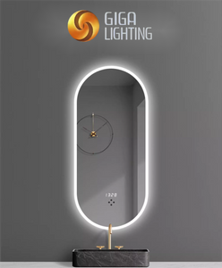 IP44 Smart Light Luksus Badeværelsesspejl med Led Lys Toilet Badeværelsesspejl Vægmonteret Stick on Wall Toiletspejl