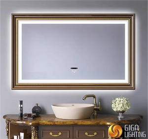 IP44 LED-indrammet Smart Badeværelsesspejl Touch Screen Anti Fog Spejl med Lys Toilet LED Dekorativ Spejl Toilet Spejl Vintage Makeup Spejl
