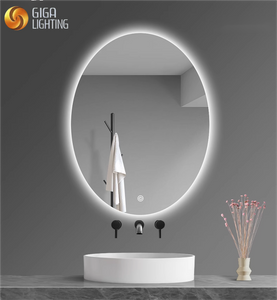 ETL Badeværelse Smart Touch Screen Rammeløst Lysende Spejl Oval Led Vandtæt Spejl Anti-dug spejl Vægmonteret Toilet Væghængende Makeup Spejl