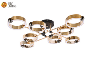 CE TUV LED dekorative loftslampe aluminium ring form arme Rose gylden med led strip indeni unikt design bulk produktion grossist directfactory 
